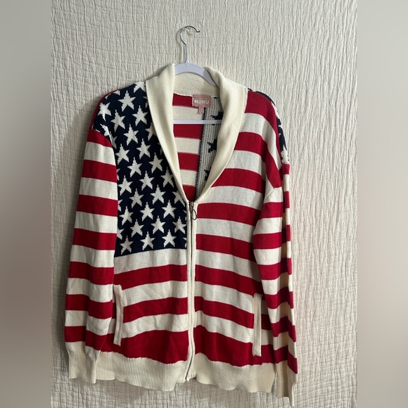 Show Me Your MuMu Stars and Stripes Cardigan - Red, White, Blue Sz Large - Picture 4 of 6